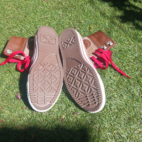 High top converse with leather - Picture 2 of 4